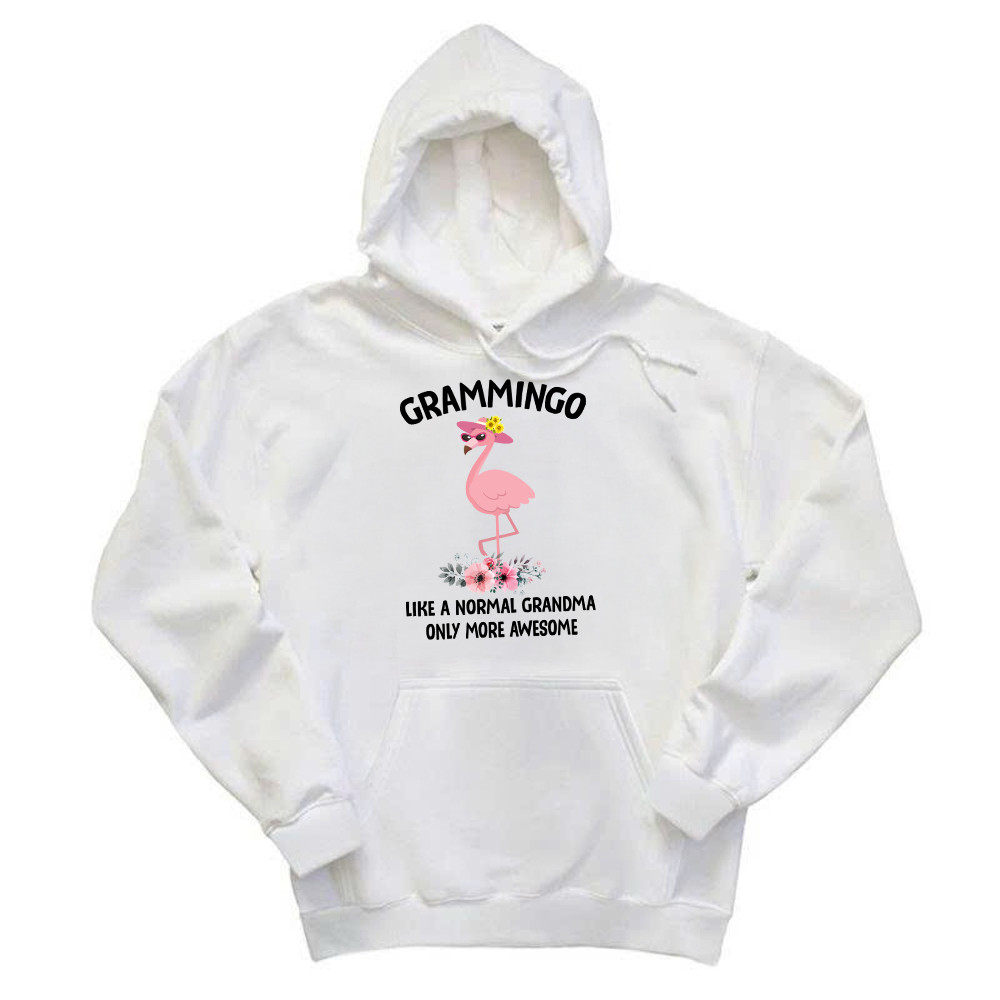Grammingo Like Normal Grandma Only More Awesome Hoodie Flamingo Woman Fun Tees Gifts For Grandma